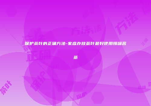保护茶叶的正确方法-家庭存放茶叶最好使用锡罐茗茶
