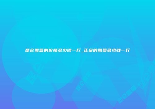 昆仑雪菊的价格多少钱一斤_正宗的雪菊多少钱一斤