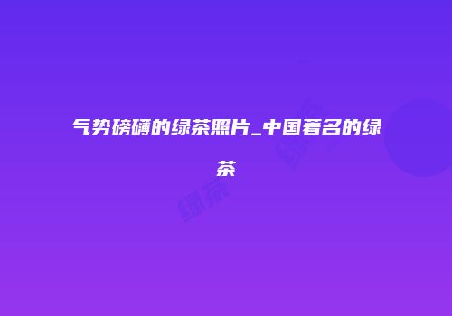 气势磅礴的绿茶照片_中国著名的绿茶