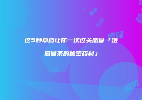 这5种草药让你一次过关感冒「治感冒茶的秘密药材」