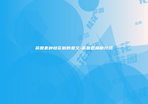 茶园套种桂花树的意义-茶园遮荫树介绍