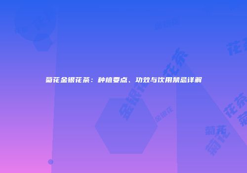 菊花金银花茶：种植要点、功效与饮用禁忌详解