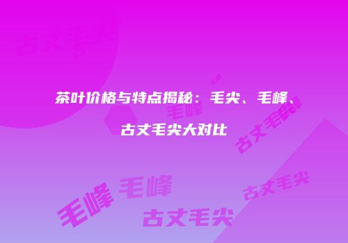 茶叶价格与特点揭秘：毛尖、毛峰、古丈毛尖大对比