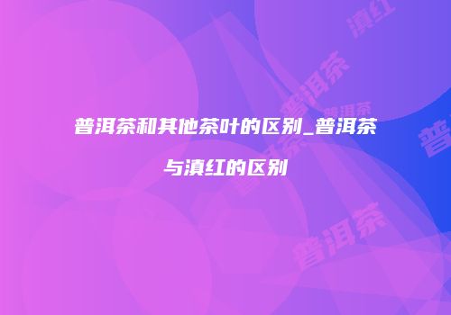 普洱茶和其他茶叶的区别_普洱茶与滇红的区别