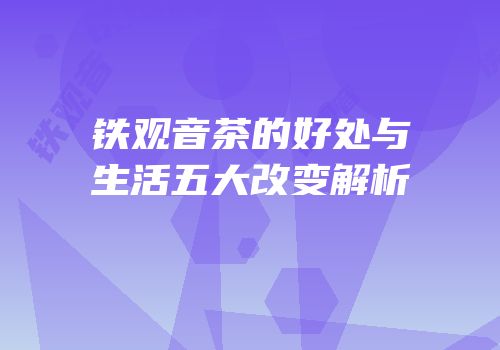 铁观音茶的好处与生活五大改变解析