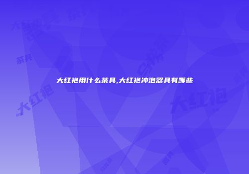 大红袍用什么茶具,大红袍冲泡器具有哪些