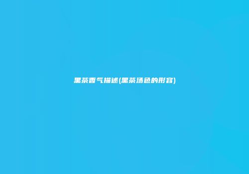 黑茶香气描述(黑茶汤色的形容)