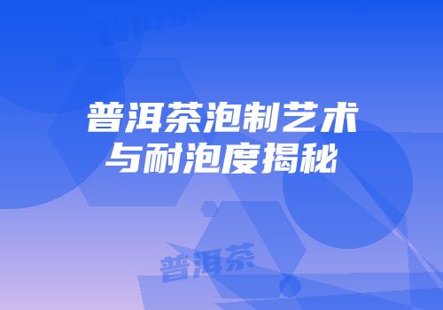 普洱茶泡制艺术与耐泡度揭秘