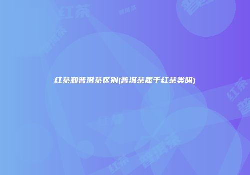 红茶和普洱茶区别(普洱茶属于红茶类吗)