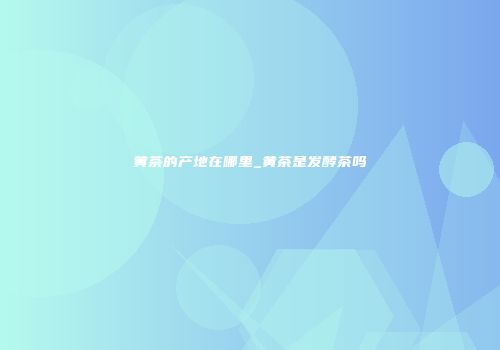黄茶的产地在哪里_黄茶是发酵茶吗