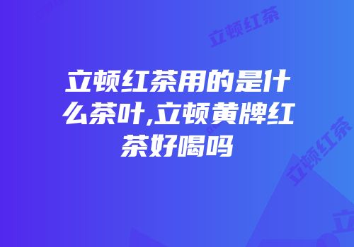 立顿红茶用的是什么茶叶,立顿黄牌红茶好喝吗