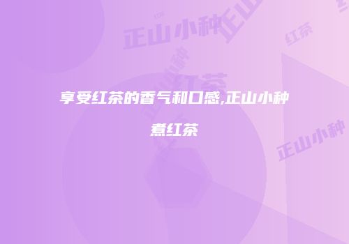 享受红茶的香气和口感,正山小种煮红茶