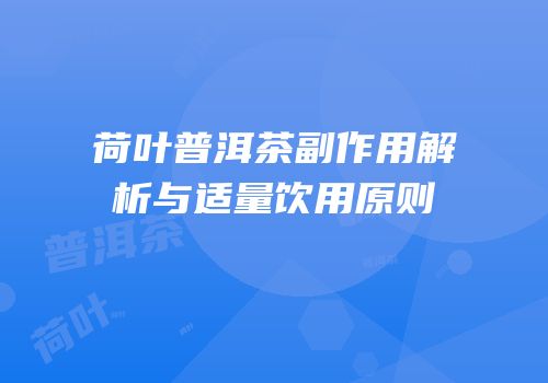 荷叶普洱茶副作用解析与适量饮用原则