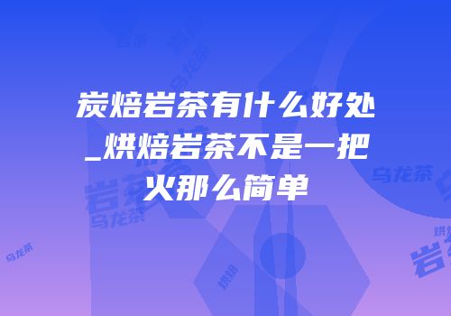 炭焙岩茶有什么好处_烘焙岩茶不是一把火那么简单
