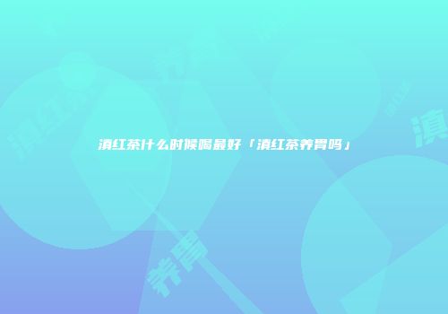 滇红茶什么时候喝最好「滇红茶养胃吗」