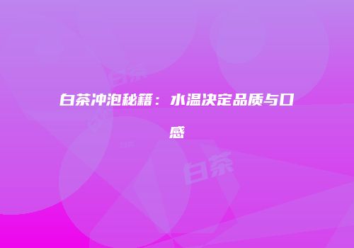 白茶冲泡秘籍：水温决定品质与口感