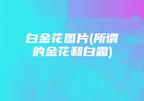 白金花图片(所谓的金花和白霜)