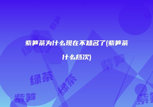 紫笋茶为什么现在不知名了(紫笋茶什么档次)