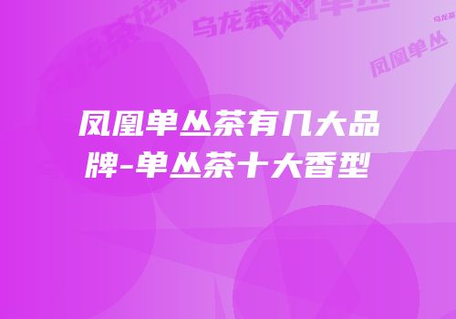 凤凰单丛茶有几大品牌-单丛茶十大香型