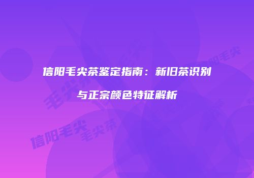 信阳毛尖茶鉴定指南：新旧茶识别与正宗颜色特征解析