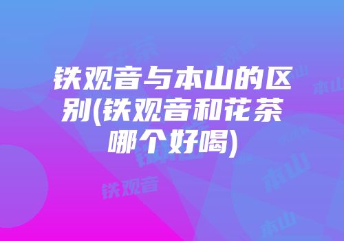 铁观音与本山的区别(铁观音和花茶哪个好喝)