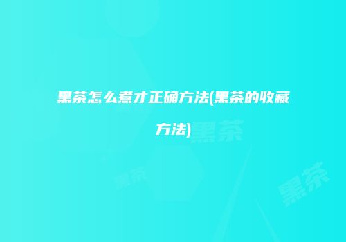 黑茶怎么煮才正确方法(黑茶的收藏方法)
