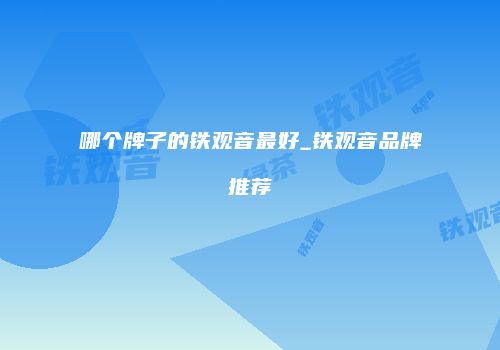 哪个牌子的铁观音最好_铁观音品牌推荐