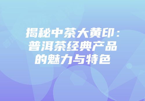 揭秘中茶大黄印：普洱茶经典产品的魅力与特色