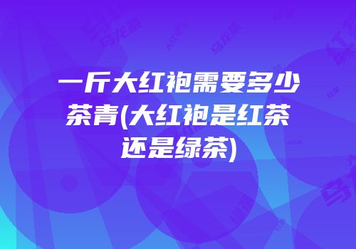一斤大红袍需要多少茶青(大红袍是红茶还是绿茶)