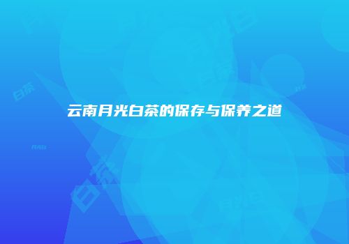 云南月光白茶的保存与保养之道