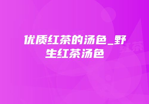 优质红茶的汤色_野生红茶汤色