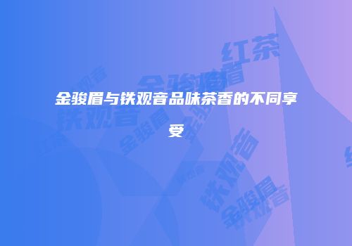 金骏眉与铁观音品味茶香的不同享受