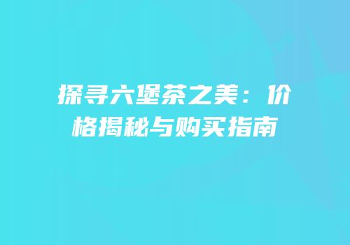 探寻六堡茶之美：价格揭秘与购买指南