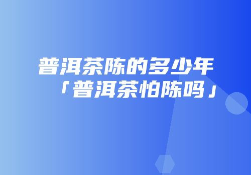 普洱茶陈的多少年「普洱茶怕陈吗」
