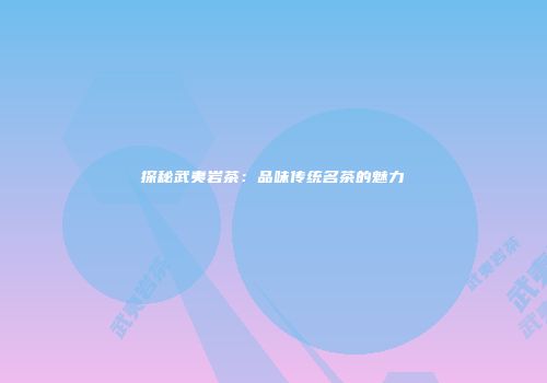 探秘武夷岩茶：品味传统名茶的魅力