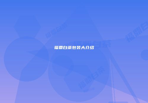 福鼎白茶包装大介绍