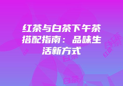 红茶与白茶下午茶搭配指南：品味生活新方式