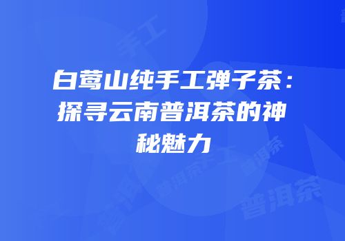 白莺山纯手工弹子茶：探寻云南普洱茶的神秘魅力