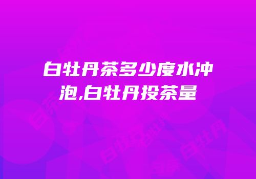 白牡丹茶多少度水冲泡,白牡丹投茶量