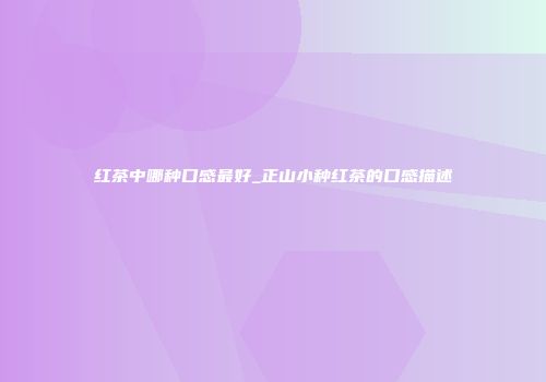 红茶中哪种口感最好_正山小种红茶的口感描述