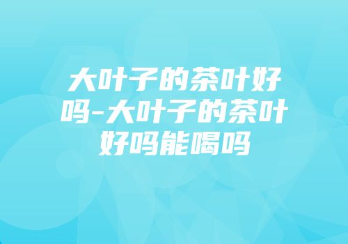 大叶子的茶叶好吗-大叶子的茶叶好吗能喝吗