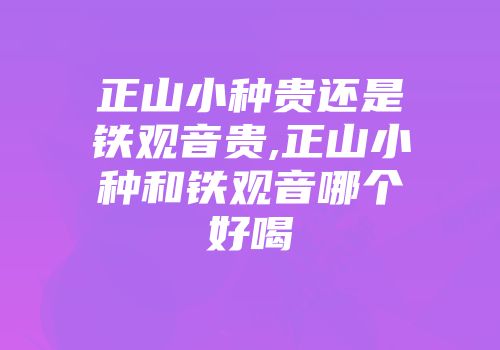 正山小种贵还是铁观音贵,正山小种和铁观音哪个好喝