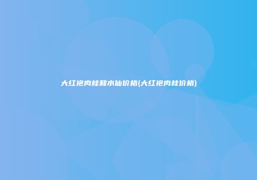 大红袍肉桂和水仙价格(大红袍肉桂价格)