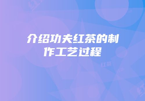 介绍功夫红茶的制作工艺过程