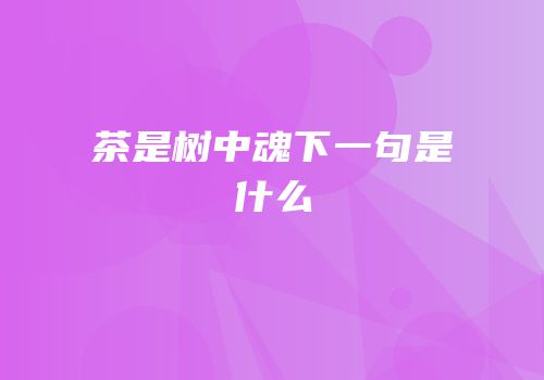 茶是树中魂下一句是什么