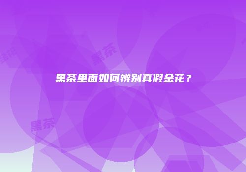 黑茶里面如何辨别真假金花？