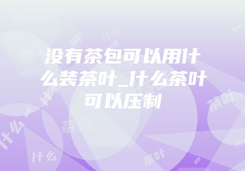 没有茶包可以用什么装茶叶_什么茶叶可以压制