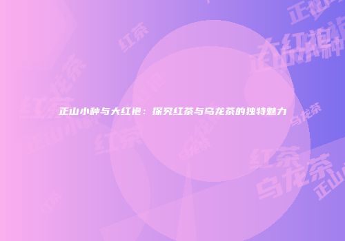 正山小种与大红袍：探究红茶与乌龙茶的独特魅力