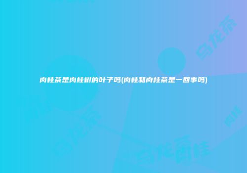 肉桂茶是肉桂树的叶子吗(肉桂和肉桂茶是一回事吗)