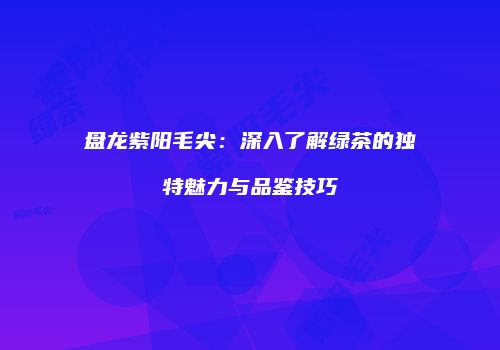 盘龙紫阳毛尖：深入了解绿茶的独特魅力与品鉴技巧